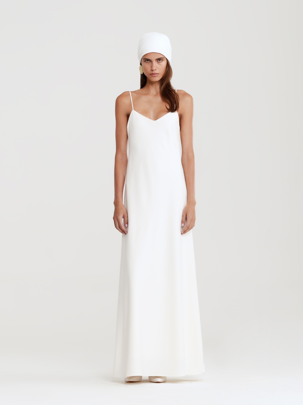 Deep back neckline midi slip dress