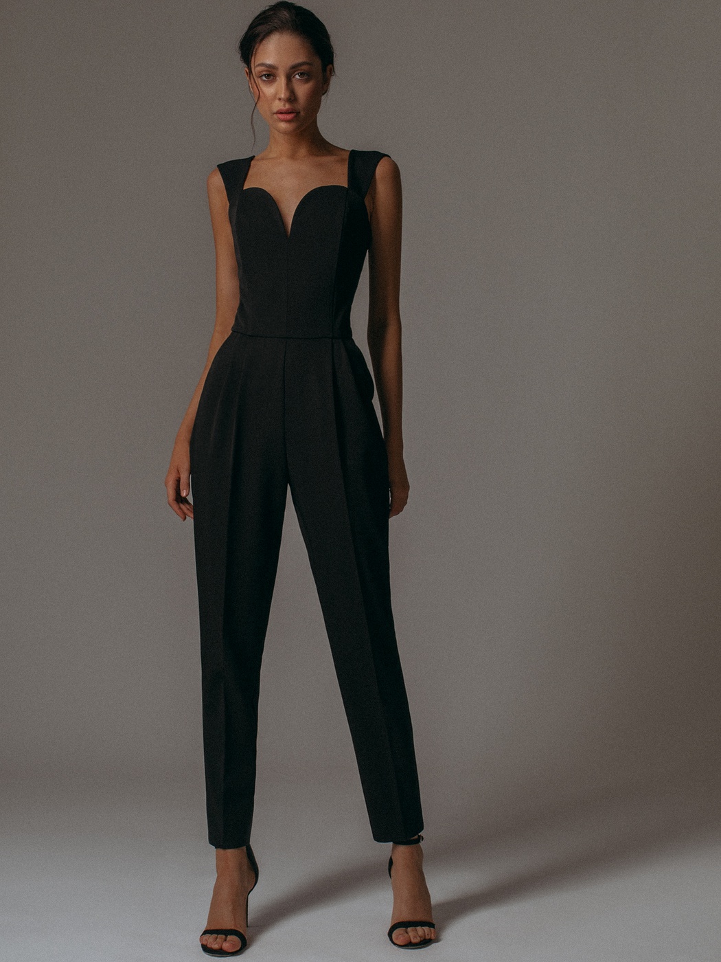 Corset jumpsuit with straps in black - Namelazz Official Online Store