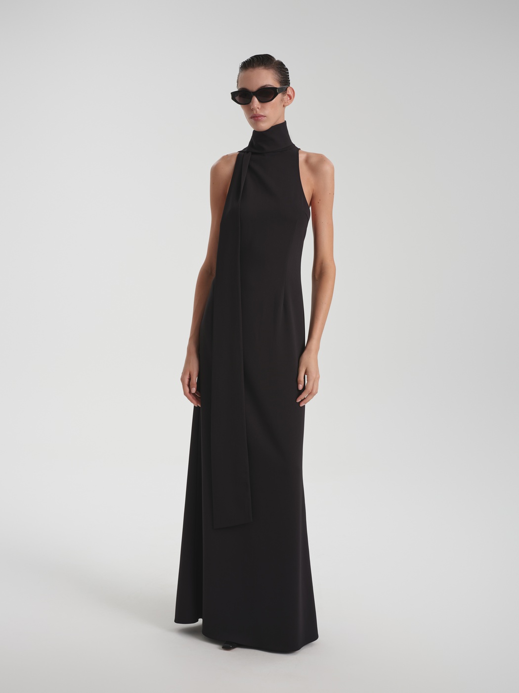 Flying maxi dress with american armhole and scarf