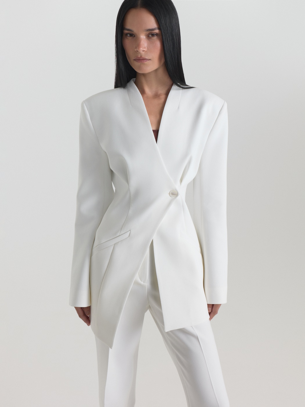 Oversize jacket with accent waist