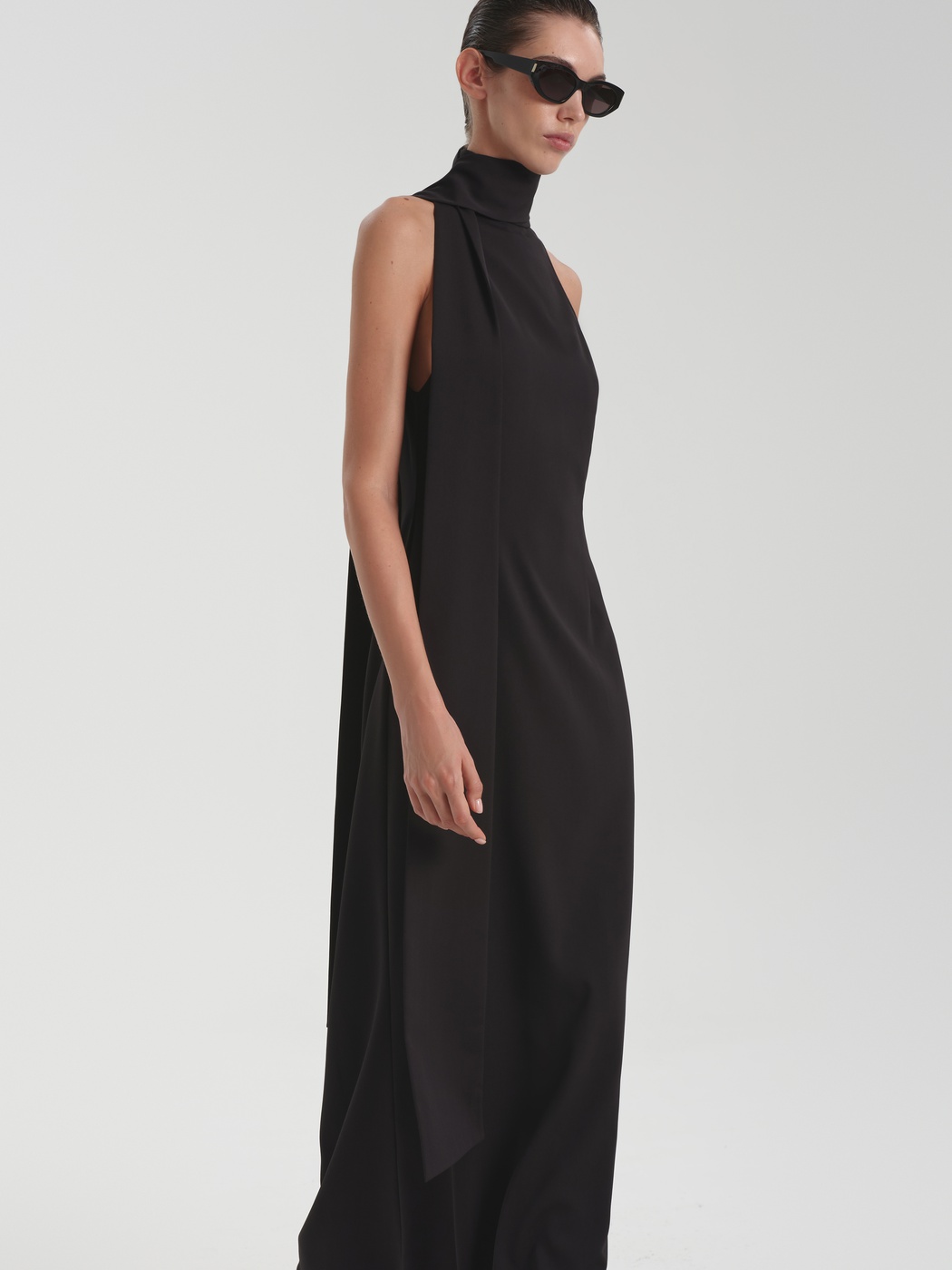 Flying maxi dress with american armhole and scarf