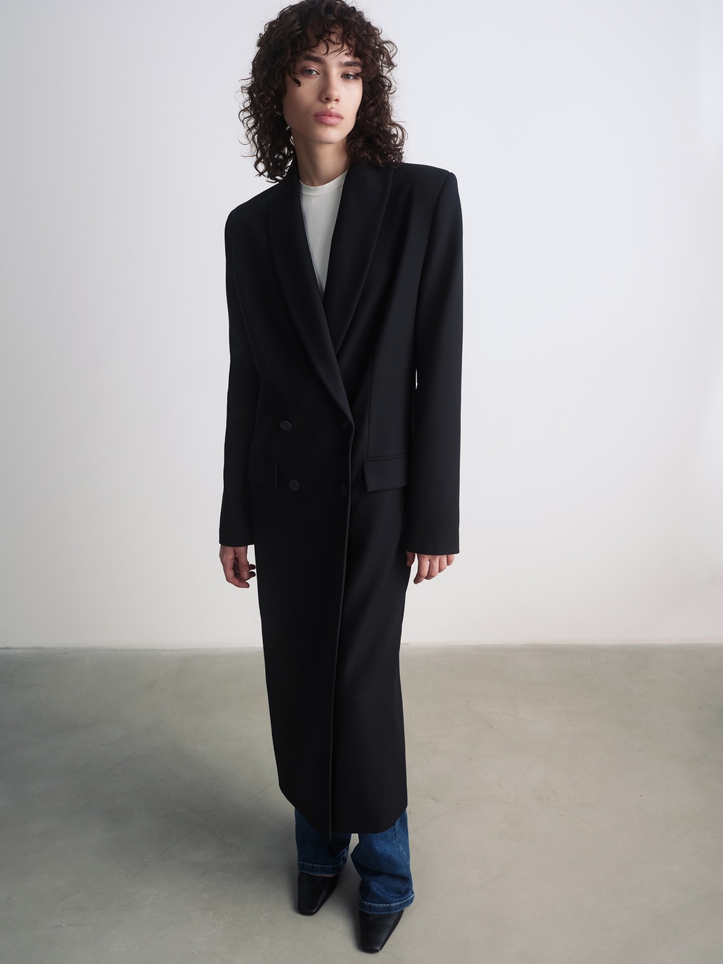 Shawl collar long jacket - Namelazz Official Online Store