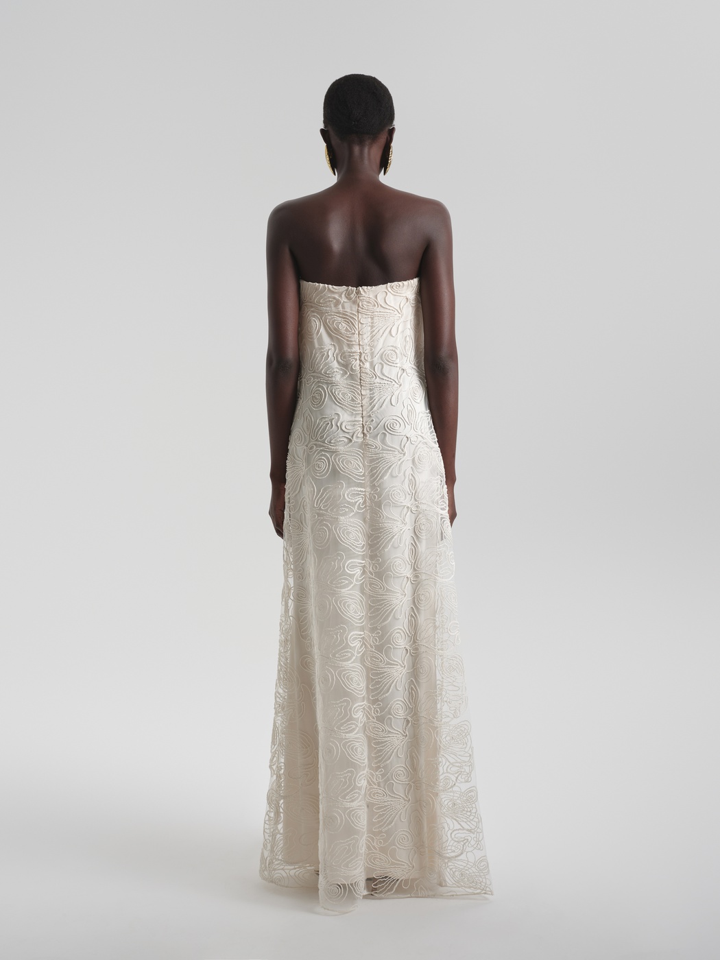 Maxi dress made of embroidered fabric