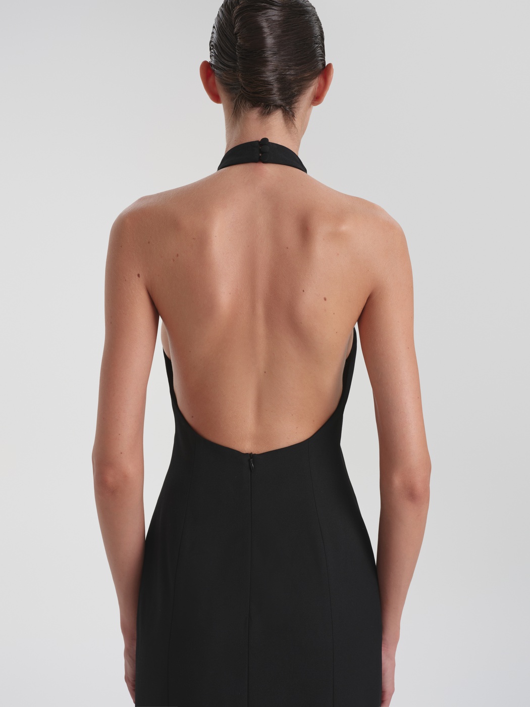 Open-back maxi dress made of costume fabric