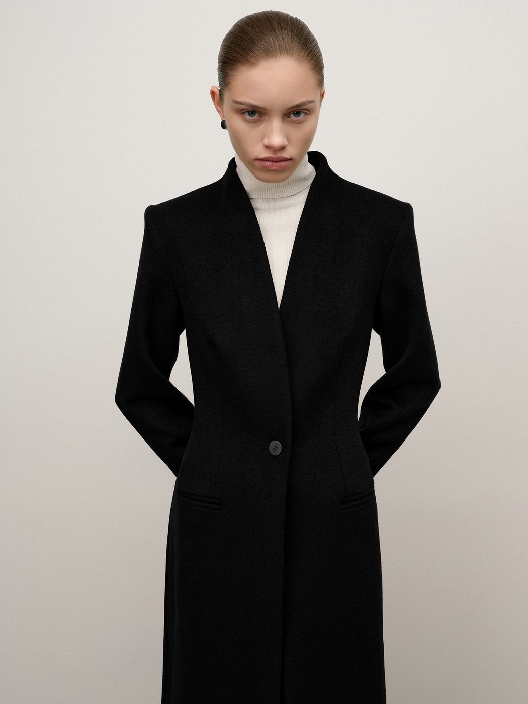 Coat with one-piece collar - Namelazz Official Online Store
